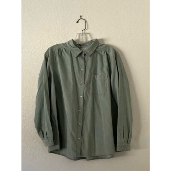 J. Jill Tops - Green Corduroy J. Jill Button Down Shirt